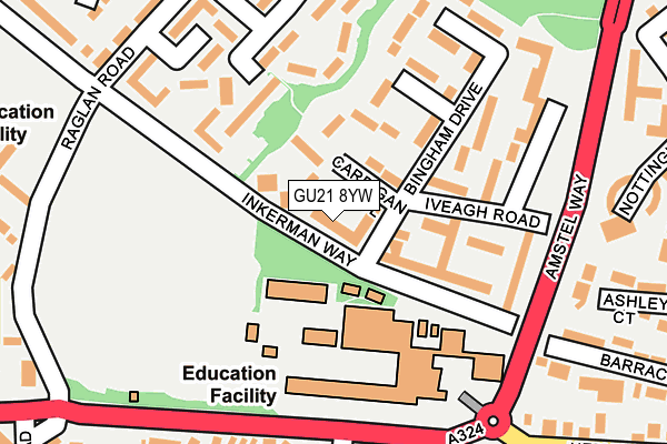 GU21 8YW map - OS OpenMap – Local (Ordnance Survey)