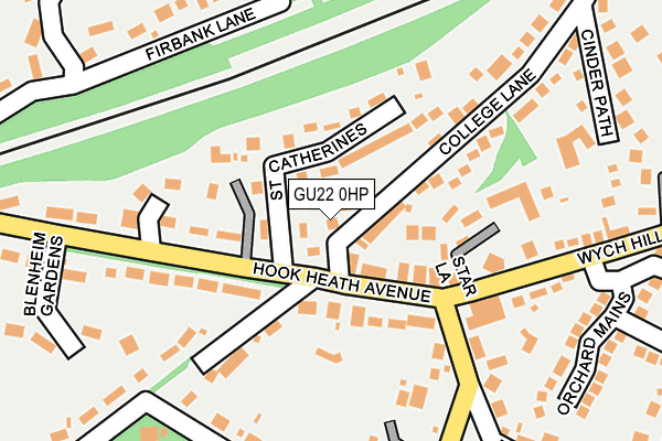 GU22 0HP map - OS OpenMap – Local (Ordnance Survey)