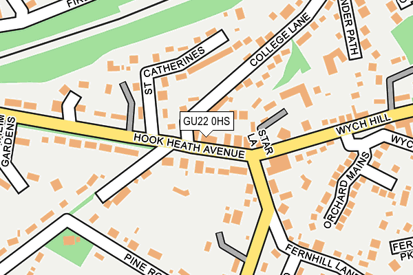 GU22 0HS map - OS OpenMap – Local (Ordnance Survey)