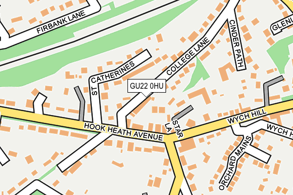 GU22 0HU map - OS OpenMap – Local (Ordnance Survey)