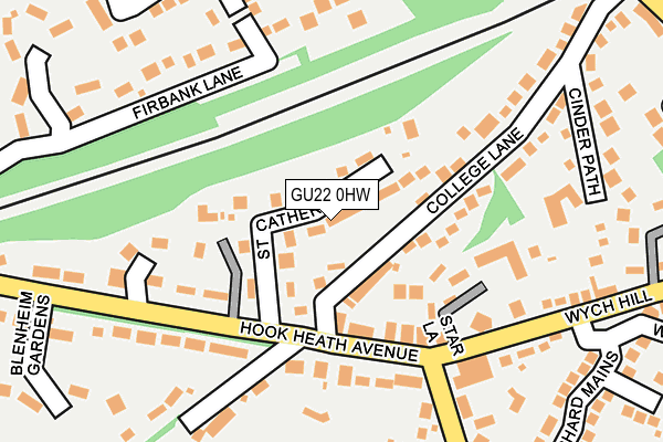 GU22 0HW map - OS OpenMap – Local (Ordnance Survey)