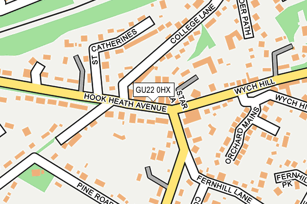 GU22 0HX map - OS OpenMap – Local (Ordnance Survey)