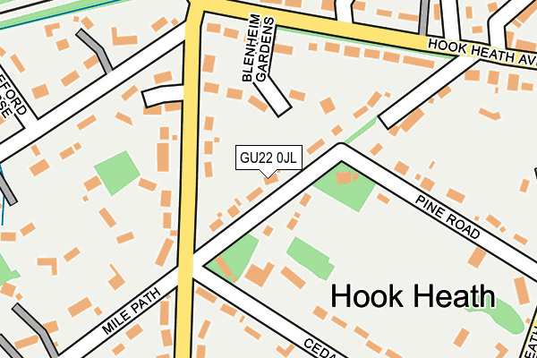 GU22 0JL map - OS OpenMap – Local (Ordnance Survey)