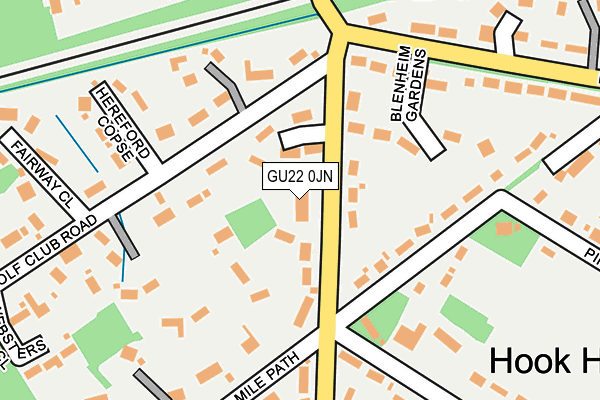 GU22 0JN map - OS OpenMap – Local (Ordnance Survey)