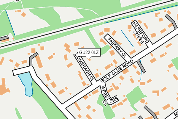 GU22 0LZ map - OS OpenMap – Local (Ordnance Survey)