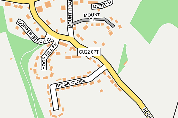 GU22 0PT map - OS OpenMap – Local (Ordnance Survey)