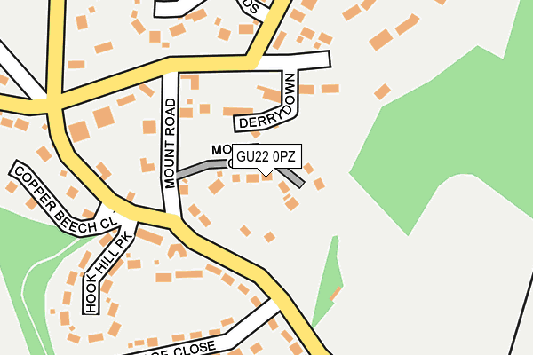GU22 0PZ map - OS OpenMap – Local (Ordnance Survey)