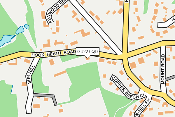 GU22 0QD map - OS OpenMap – Local (Ordnance Survey)