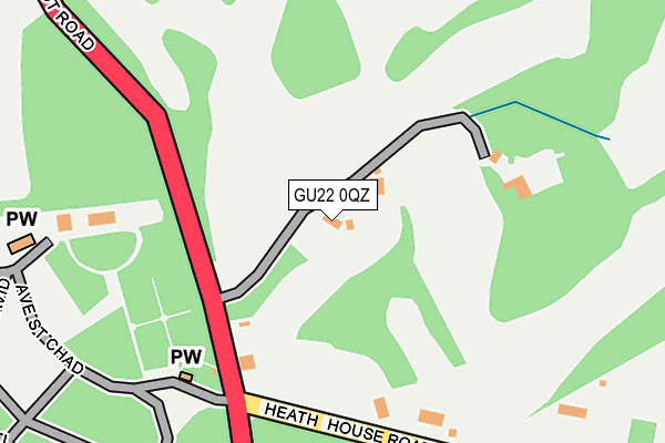 GU22 0QZ map - OS OpenMap – Local (Ordnance Survey)