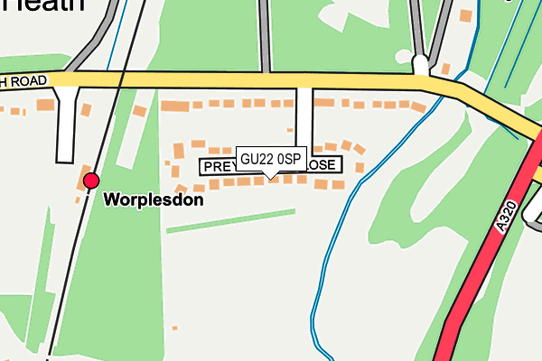 GU22 0SP map - OS OpenMap – Local (Ordnance Survey)