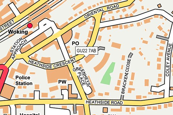 GU22 7AB map - OS OpenMap – Local (Ordnance Survey)