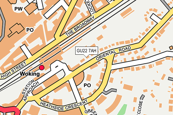 GU22 7AH map - OS OpenMap – Local (Ordnance Survey)