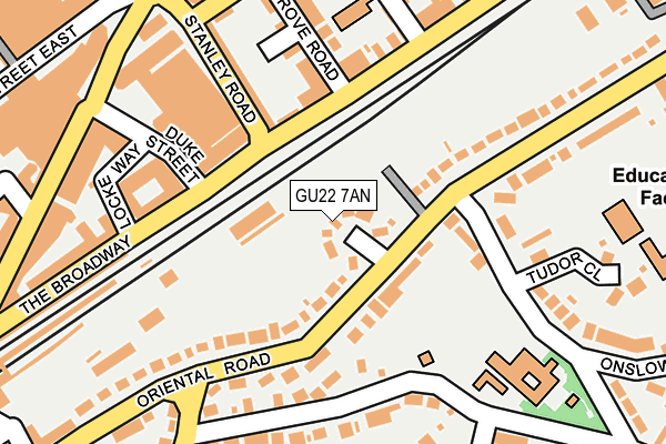 GU22 7AN map - OS OpenMap – Local (Ordnance Survey)