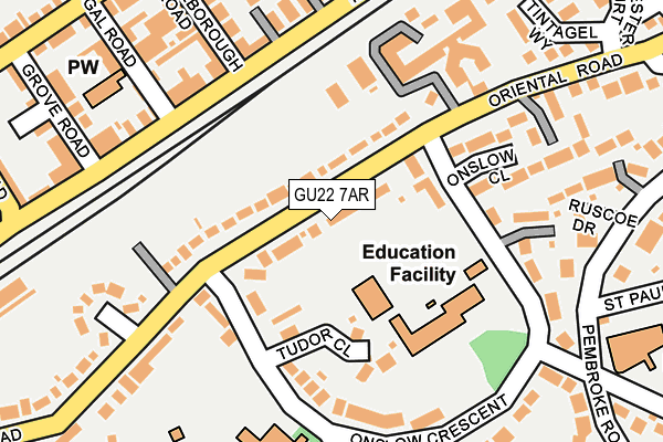 GU22 7AR map - OS OpenMap – Local (Ordnance Survey)