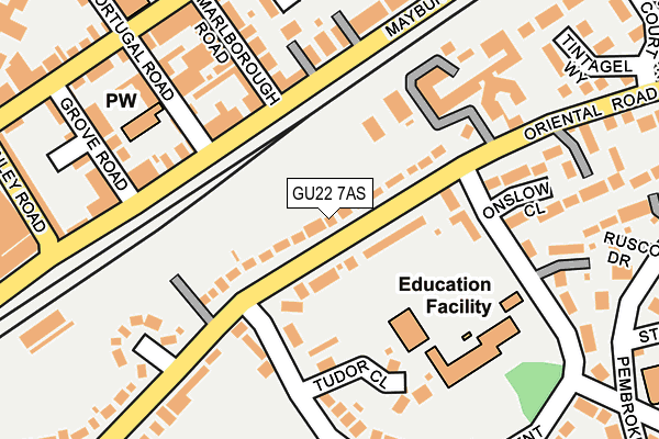 GU22 7AS map - OS OpenMap – Local (Ordnance Survey)