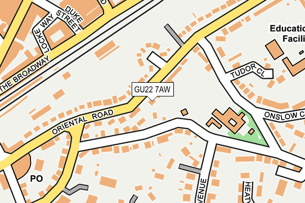 GU22 7AW map - OS OpenMap – Local (Ordnance Survey)