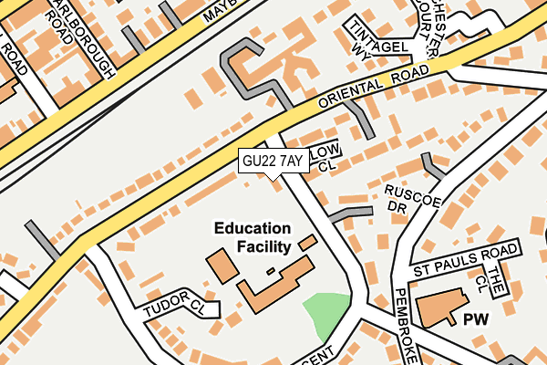 GU22 7AY map - OS OpenMap – Local (Ordnance Survey)