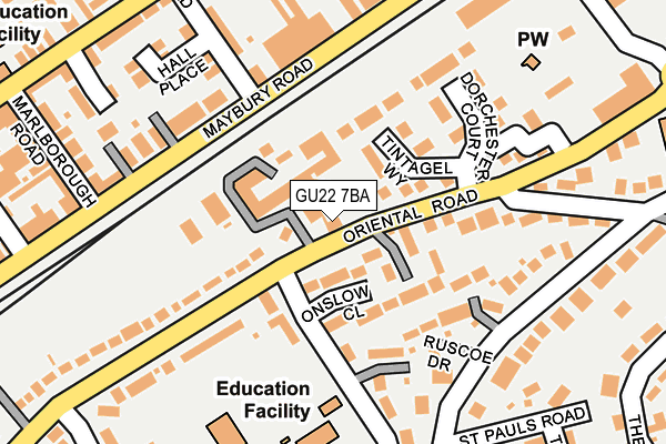 GU22 7BA map - OS OpenMap – Local (Ordnance Survey)