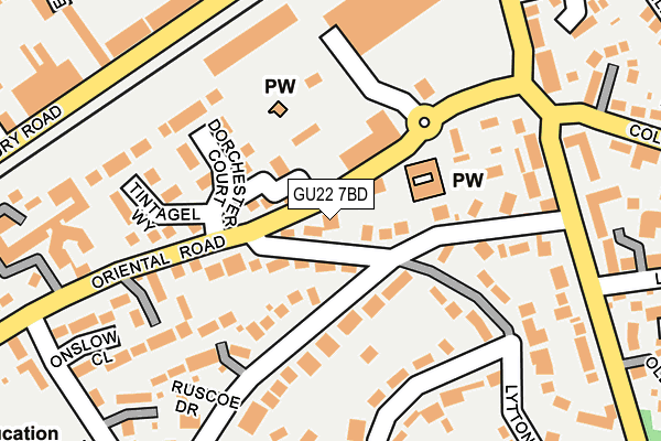 GU22 7BD map - OS OpenMap – Local (Ordnance Survey)