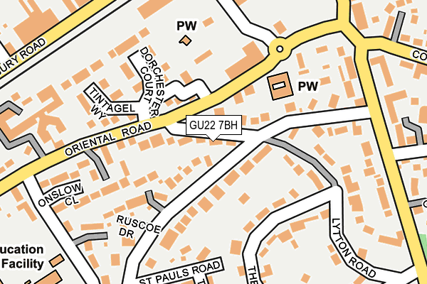 GU22 7BH map - OS OpenMap – Local (Ordnance Survey)