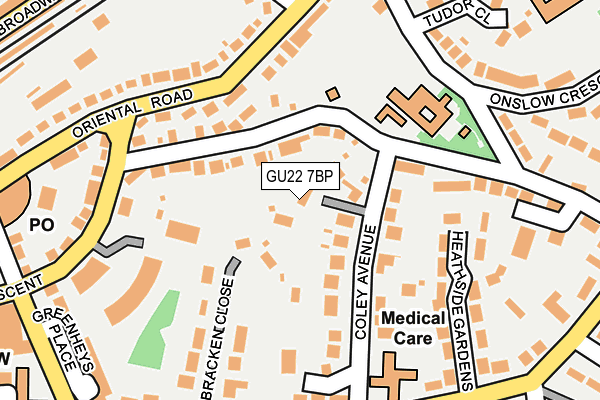 GU22 7BP map - OS OpenMap – Local (Ordnance Survey)