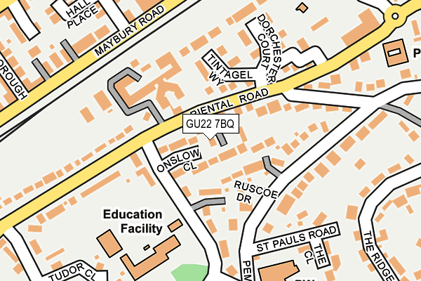 GU22 7BQ map - OS OpenMap – Local (Ordnance Survey)