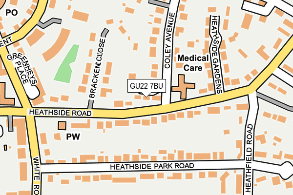 GU22 7BU map - OS OpenMap – Local (Ordnance Survey)