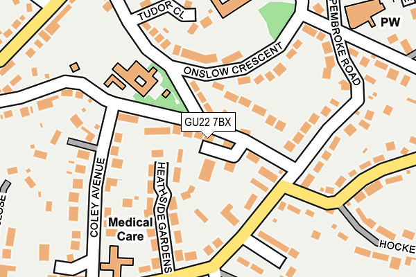 GU22 7BX map - OS OpenMap – Local (Ordnance Survey)