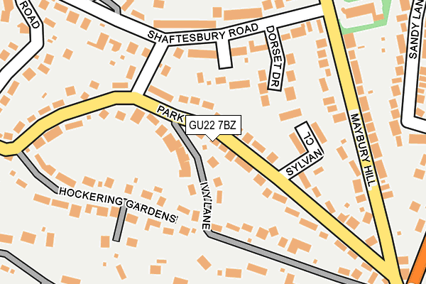 GU22 7BZ map - OS OpenMap – Local (Ordnance Survey)