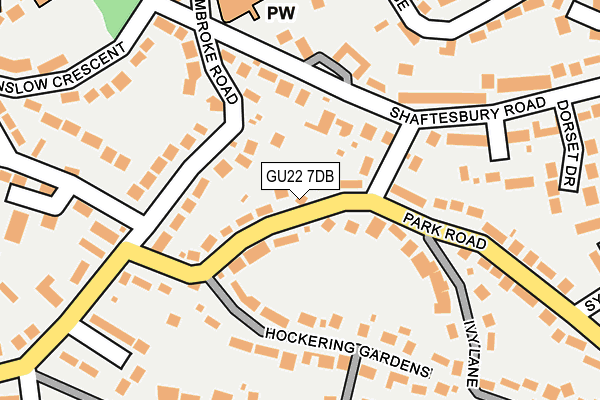 GU22 7DB map - OS OpenMap – Local (Ordnance Survey)