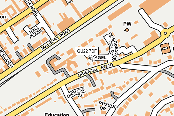 GU22 7DF map - OS OpenMap – Local (Ordnance Survey)