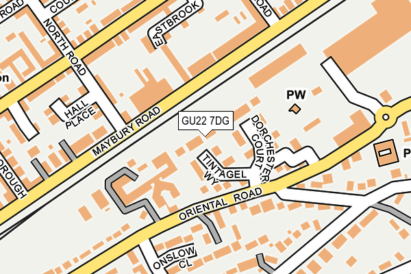 GU22 7DG map - OS OpenMap – Local (Ordnance Survey)