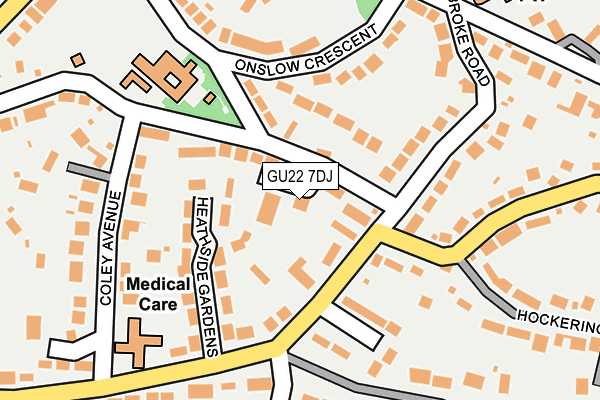 GU22 7DJ map - OS OpenMap – Local (Ordnance Survey)