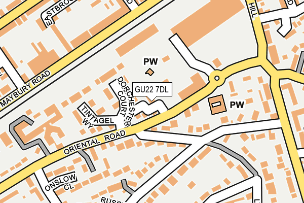 GU22 7DL map - OS OpenMap – Local (Ordnance Survey)