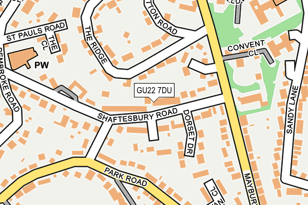 GU22 7DU map - OS OpenMap – Local (Ordnance Survey)