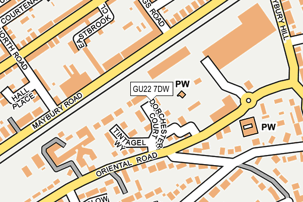 GU22 7DW map - OS OpenMap – Local (Ordnance Survey)