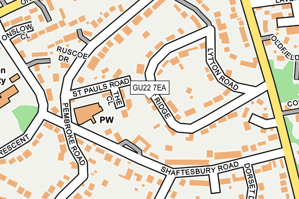 GU22 7EA map - OS OpenMap – Local (Ordnance Survey)