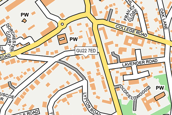 GU22 7ED map - OS OpenMap – Local (Ordnance Survey)