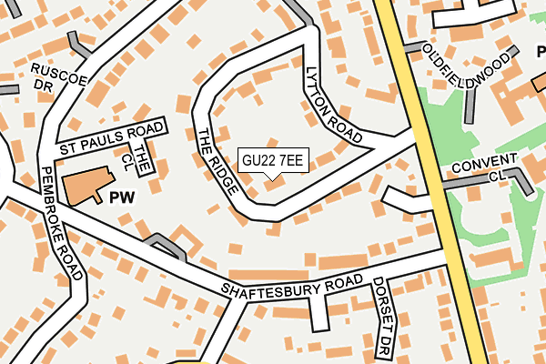 GU22 7EE map - OS OpenMap – Local (Ordnance Survey)