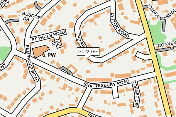 GU22 7EF map - OS OpenMap – Local (Ordnance Survey)