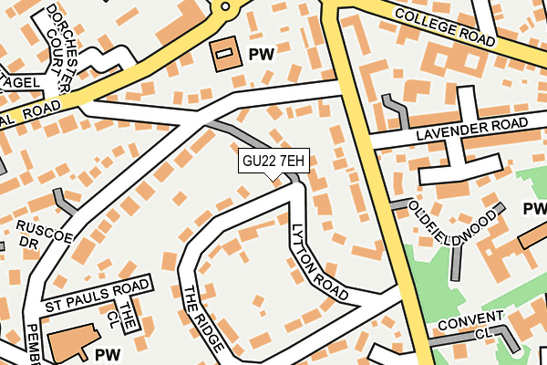 GU22 7EH map - OS OpenMap – Local (Ordnance Survey)