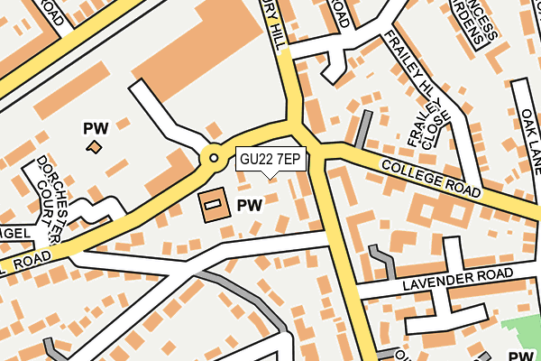 GU22 7EP map - OS OpenMap – Local (Ordnance Survey)