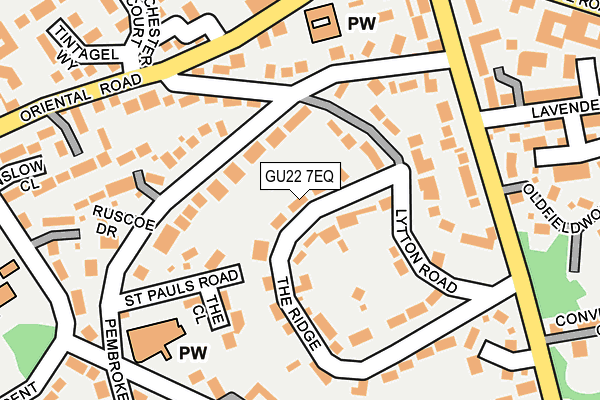 GU22 7EQ map - OS OpenMap – Local (Ordnance Survey)