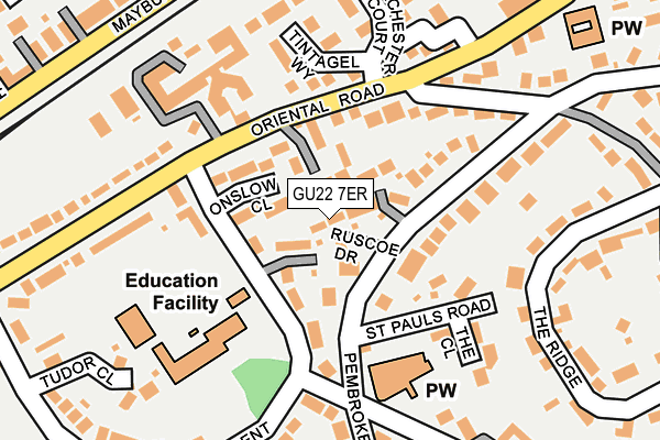 GU22 7ER map - OS OpenMap – Local (Ordnance Survey)