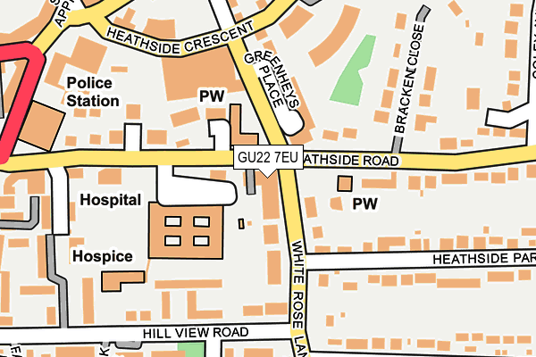 GU22 7EU map - OS OpenMap – Local (Ordnance Survey)
