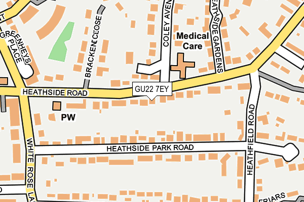 GU22 7EY map - OS OpenMap – Local (Ordnance Survey)