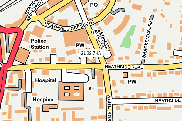 GU22 7HA map - OS OpenMap – Local (Ordnance Survey)