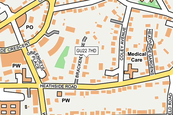 GU22 7HD map - OS OpenMap – Local (Ordnance Survey)