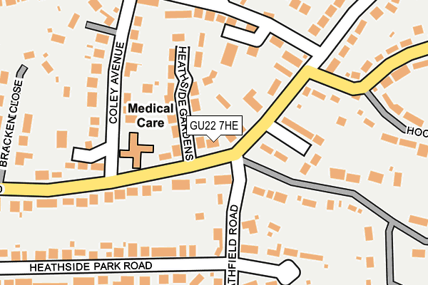 GU22 7HE map - OS OpenMap – Local (Ordnance Survey)