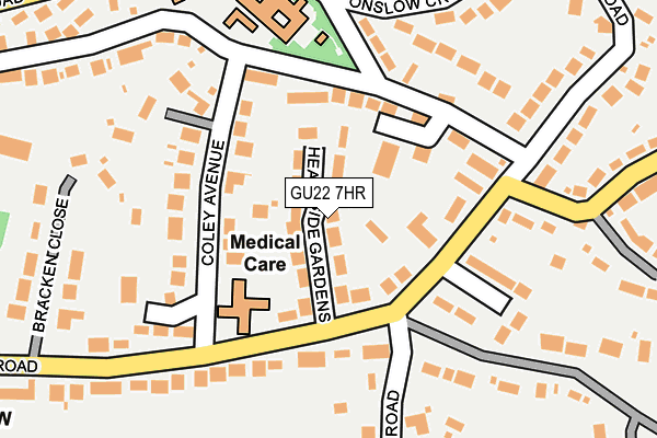 GU22 7HR map - OS OpenMap – Local (Ordnance Survey)